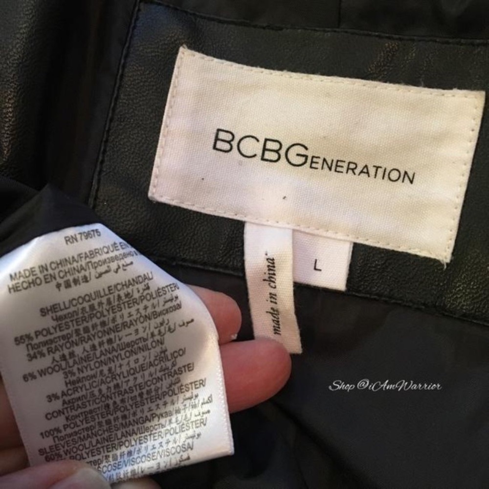 Bcbgeneration Black Wool Aztec Print Moto Jacket … - image 7